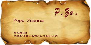 Popu Zsanna névjegykártya
